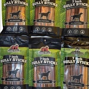New (6) Redbarn Bully Sticks 7" Dog Chew Treats All Natural